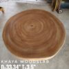 4 Seater Round Khaya Solid Woodslab - KYR01