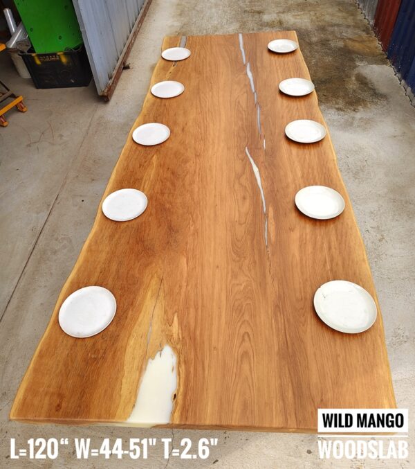 10-12 Seater 10ft -  Wild Mango Solid Woodslab -WM01