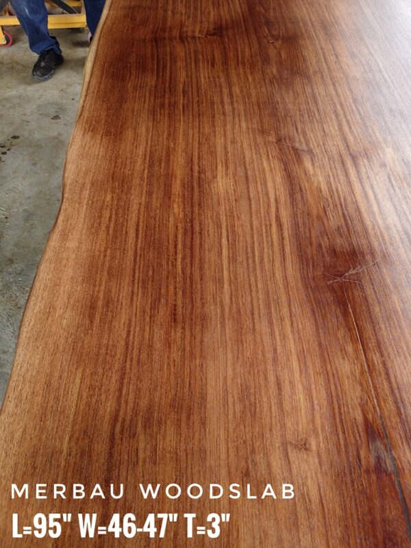 r002 (3) 8ft x 4ft - 8-10 Seater- Merbau Solid Woodslab -MB801