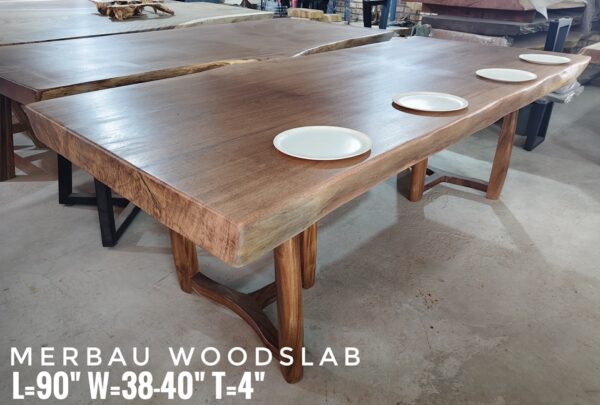 r004 (1) 8 Seater 7.5ft - Merbau Solid Woodslab - MB803
