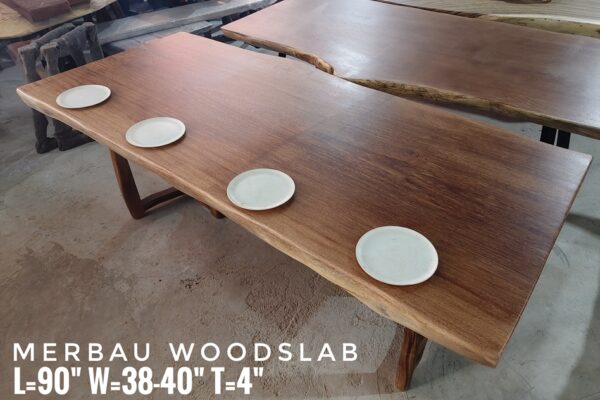 r004 (3) 8 Seater 7.5ft - Merbau Solid Woodslab - MB803