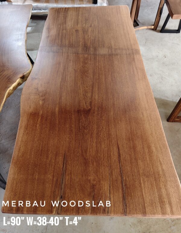 r004 (5) 8 Seater 7.5ft - Merbau Solid Woodslab - MB803