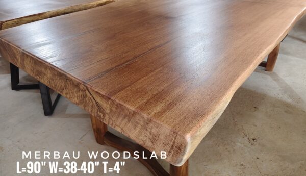r004 (6) 8 Seater 7.5ft - Merbau Solid Woodslab - MB803