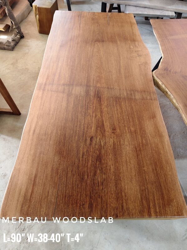 r004 (8) 8 Seater 7.5ft - Merbau Solid Woodslab - MB803