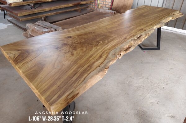 9ft x 2.5ft +/- Angsana Solid Woodslab ASN01