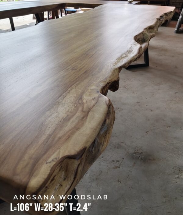 9ft x 2.5ft +/- Angsana Solid Woodslab ASN01
