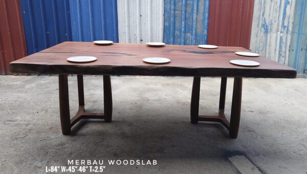 8 Seater 7ft Merbau Solid Woodslab - MB701