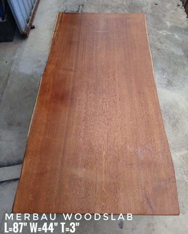140626 (103) 7ft 8 seater Merbau Solid Woodslab - MB702