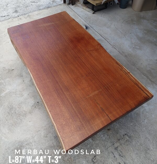 140626 (108) 7ft 8 seater Merbau Solid Woodslab - MB702