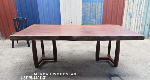140626 (109) 7ft 8 seater Merbau Solid Woodslab - MB702