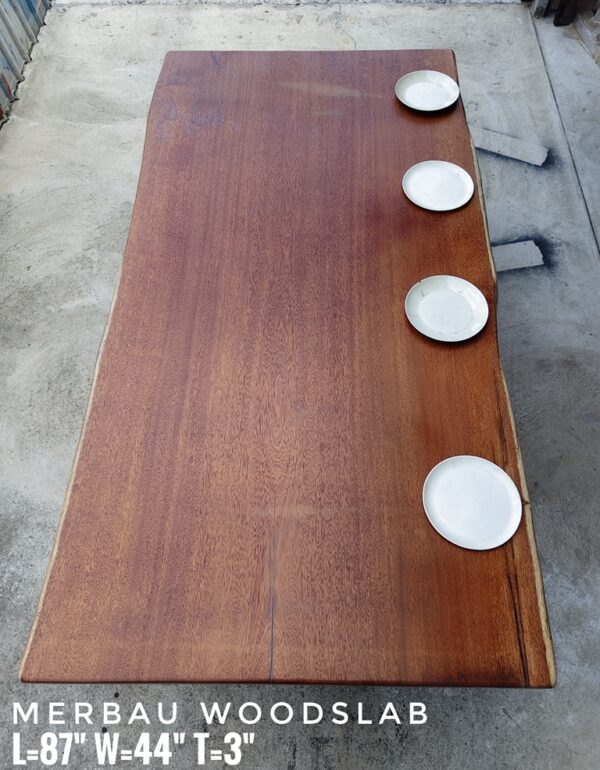 140626 (110) 7ft 8 seater Merbau Solid Woodslab - MB702