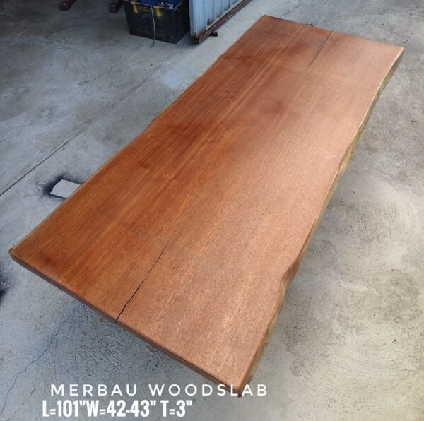 8.5ft 10 Seater Merbau Solid Woodslab - MB801