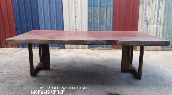 8.5ft 10 Seater Merbau Solid Woodslab - MB801