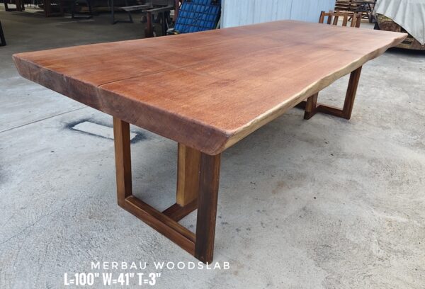 10 Seater 8.5ft Merbau Solid Woodslab