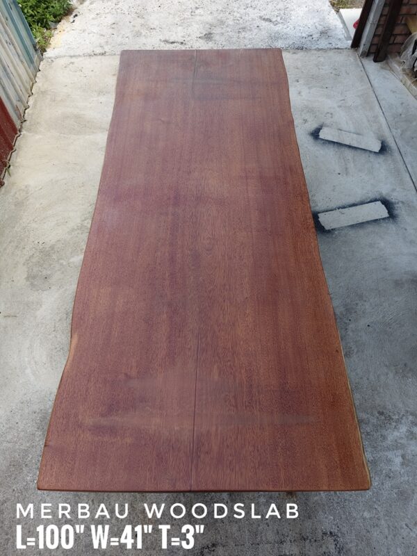 10 Seater 8.5ft Merbau Solid Woodslab