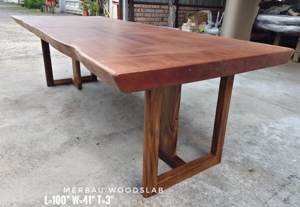 10 Seater 8.5ft Merbau Solid Woodslab