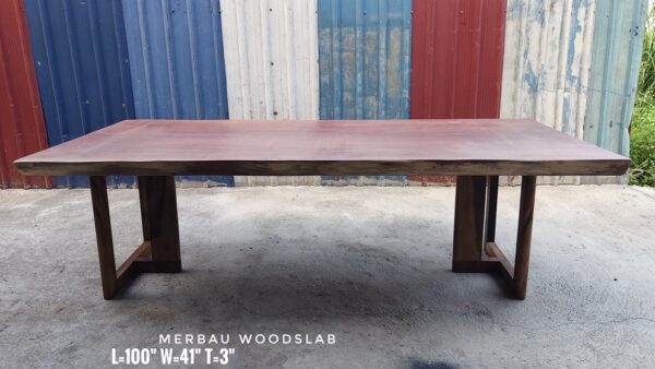 10 Seater 8.5ft Merbau Solid Woodslab