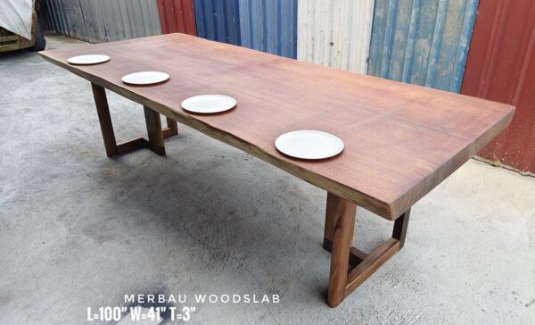 10 Seater 8.5ft Merbau Solid Woodslab