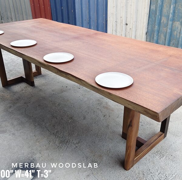 10 Seater 8.5ft Merbau Solid Woodslab