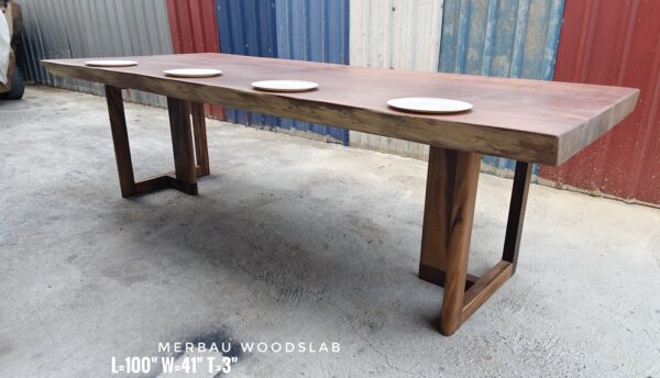 10 Seater 8.5ft Merbau Solid Woodslab