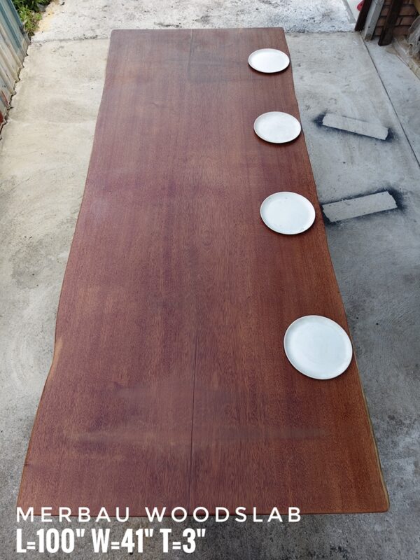 10 Seater 8.5ft Merbau Solid Woodslab
