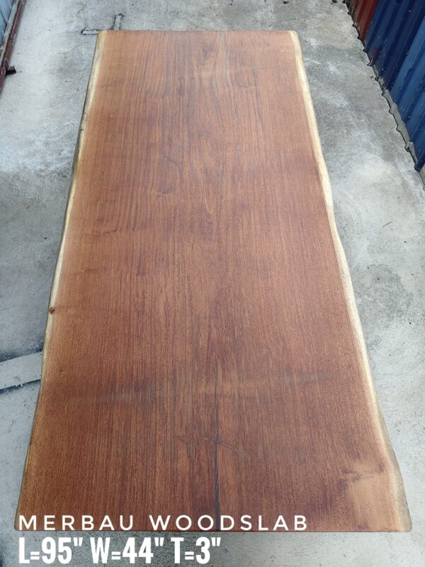 8ft x 3.5ft Merbau Solid Woodslab - MB04