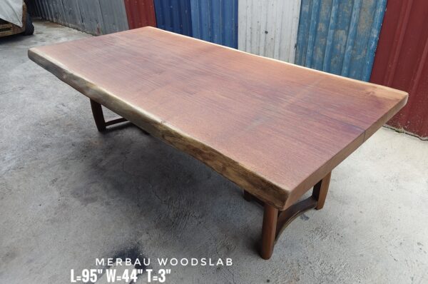 8ft x 3.5ft Merbau Solid Woodslab - MB04
