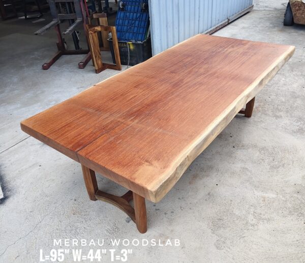 8ft x 3.5ft Merbau Solid Woodslab - MB04
