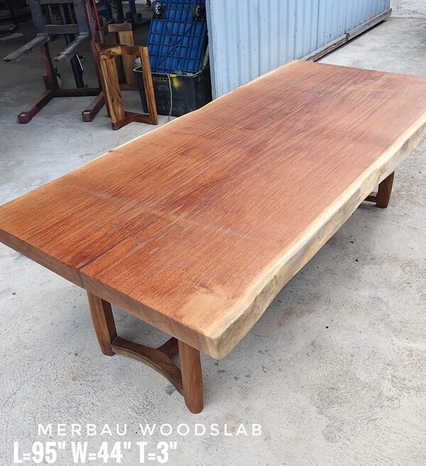 8ft x 3.5ft Merbau Solid Woodslab - MB04