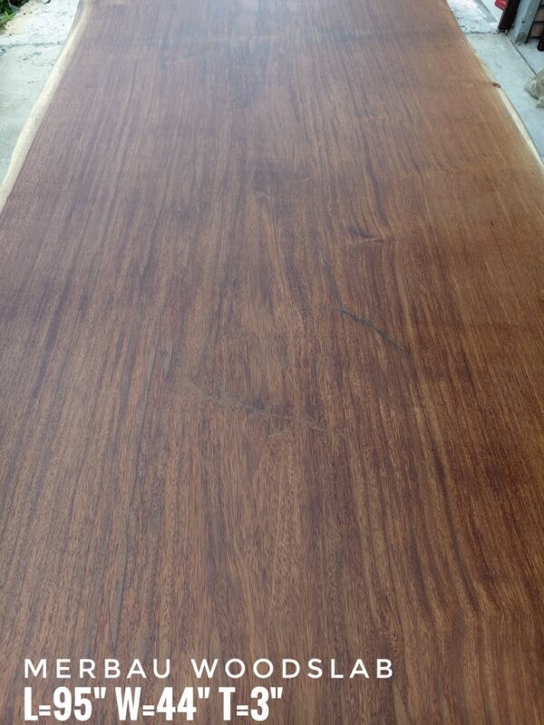 8ft x 3.5ft Merbau Solid Woodslab - MB04