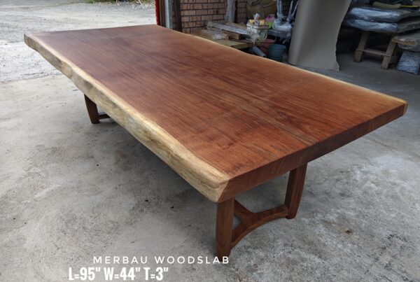 8ft x 3.5ft Merbau Solid Woodslab - MB04