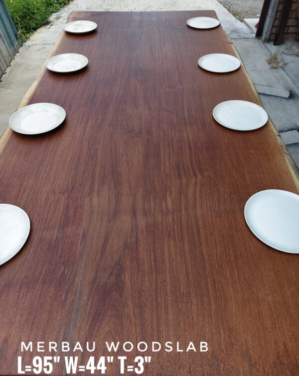 8ft x 3.5ft Merbau Solid Woodslab - MB04