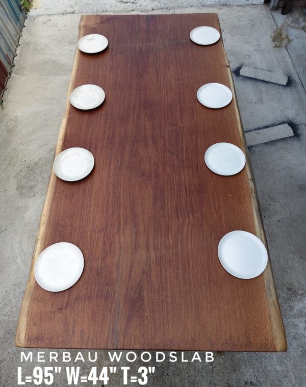 8ft x 3.5ft Merbau Solid Woodslab - MB04