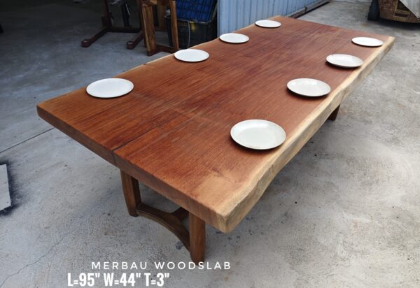 8ft x 3.5ft Merbau Solid Woodslab - MB04