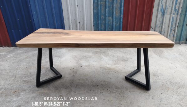 140626 (157) Computer Desk / Bartop / Cafe Table - Seroyan Solid Woodslab - SRY01