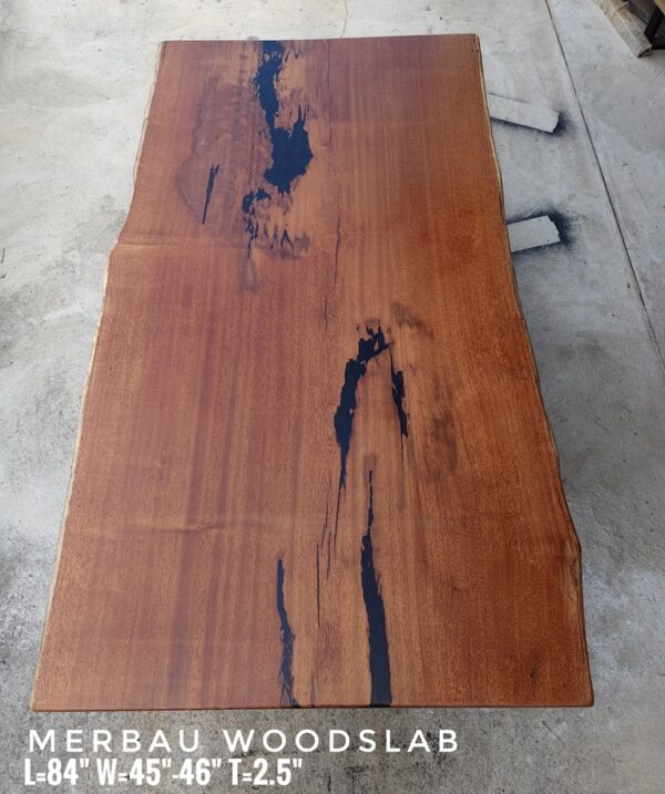 8 Seater 7ft Merbau Solid Woodslab - MB701