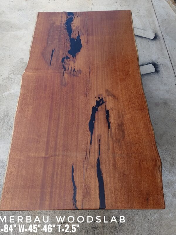 8 Seater 7ft Merbau Solid Woodslab - MB701