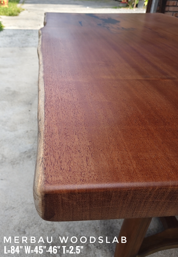 8 Seater 7ft Merbau Solid Woodslab - MB701