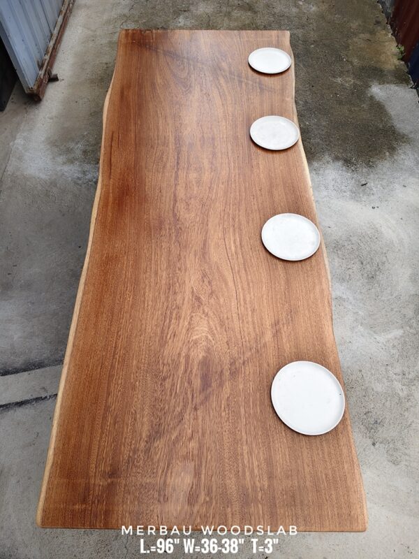 190826 (1) 8ft x 3ft Merbau Woodslab - MB802