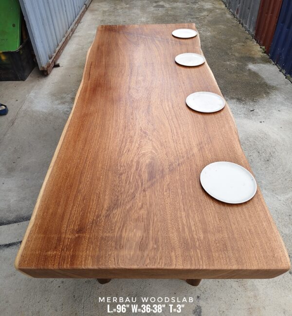 190826 (2) 8ft x 3ft Merbau Woodslab - MB802