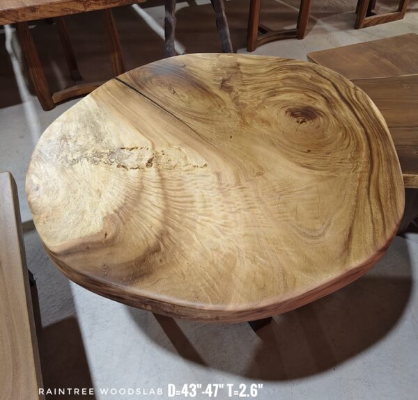 190826 (47) 5 Seater Round Shape Raintree Solid Woodslab - RTR01