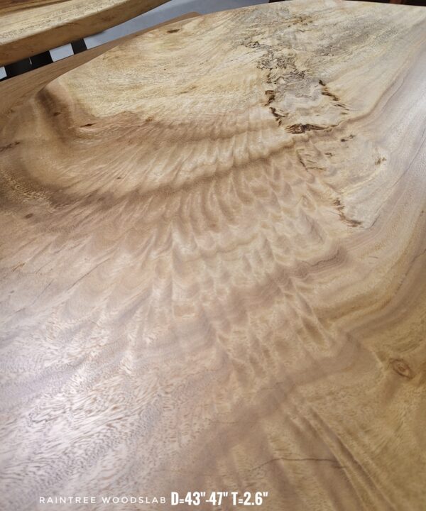 190826 (49) 5 Seater Round Shape Raintree Solid Woodslab - RTR01