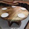 190826 (50) 5 Seater Round Shape Raintree Solid Woodslab - RTR01