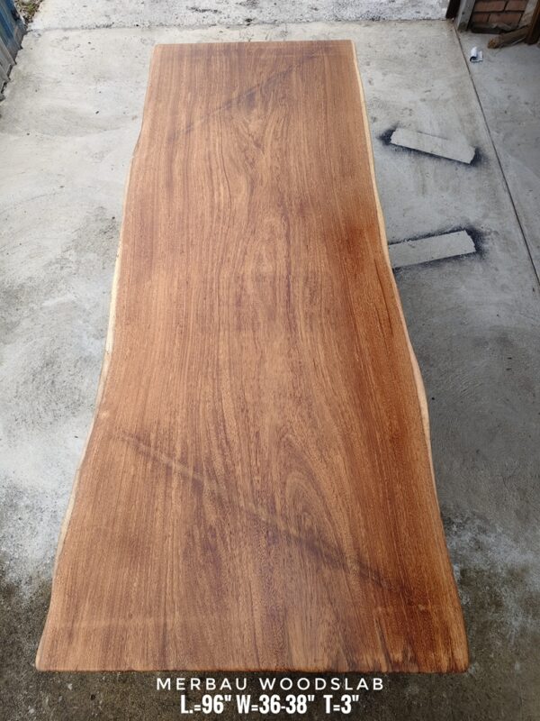 190826 (6) 8ft x 3ft Merbau Woodslab - MB802