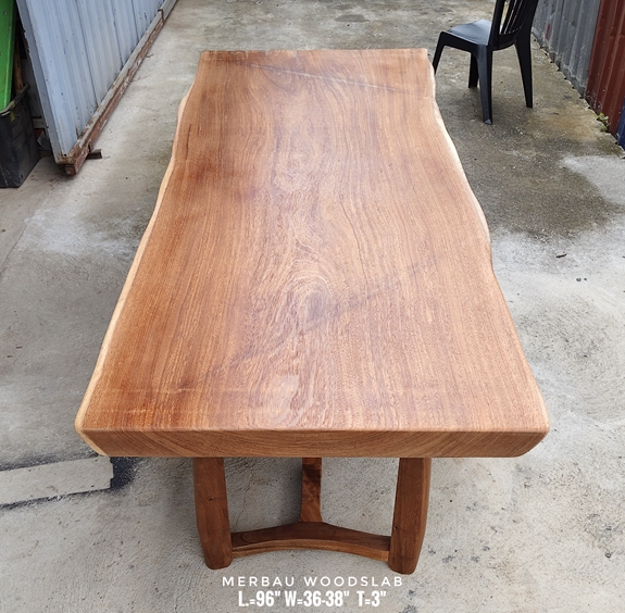 190826 (8) 8ft x 3ft Merbau Woodslab - MB802